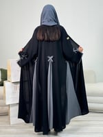 National day abaya | عباية راقيه رمادي فاتح