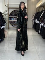 كولكشن العيد | عباية زينه بقماش شيفون مخمل بلمعه ا...