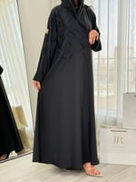 عباية مريم | بقماش بلاك بيري نص كلوش رمادي