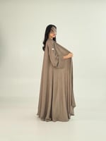 عباية شريهان بقماش كريب مغربي دبل كلوش بيج