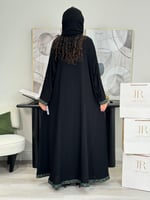 عباية شذى ا قماش ملكي كلفه كحلي