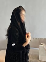 عباية انجيلا ا مخمل بتطريز - اسود