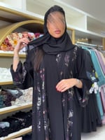 عباية جمانه بقماش كريب الابداع تدخيلات حرير ملون