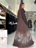 عباية نايله بقماش برنت كسرات بلاسيه بني