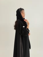 عباية امثال بقماش انترنت بتطريز بيج