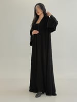 عباية سلطانه بقماش انترنت كويتي بتطريز ناعم كحلي