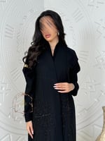 عباية جوري بقماش كريب الاناقه بشك سود