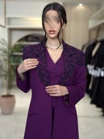 عباية إيليف بقماش كربب باربي تركي موف ( طقم ثلاث ق...