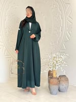 عباية اديم بقماش كريب باربي اخضر