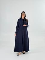 بليزر | عباية ديلان بقماش حرير تركي مشجر كحلي