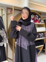 عباية سهام كريب الاناقة تدخيلات روكاما بنفسجي