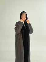 عباية ريماس بقماش مخمل كوري تدخيلات روكاما بني