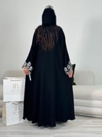 عباية يارا ا بقماش ملكي تل مطرز ذهبي