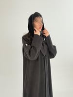 عباية يسرى بقماش جوخ مع شامواه شتوي اسود