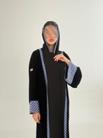 عباية ريفا مكس مخمل مع كريب الاناقة بتطريز سماوي