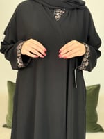 عباية الهنوف ا قماش ملكي تطريز بني