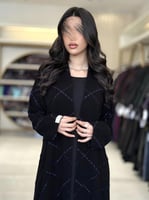 عباية ميسان بقماش كريب الابداع بتطريز كحلي