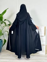 عباية الجوري ا قماش كتان اسود و ابيض