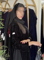 عباية شوق بقماش مخمل كوري تدخيلات كسرات