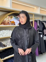 عباية لجسي بقماش كريب سلك تدخيلات كريب مطبع