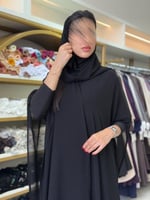 عباية سهى بقماش بلاك بيري مع شيفون اسود