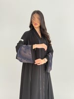 عباية امجاد بقماش انترنت كويتي بتحديد كريب فويل نا...