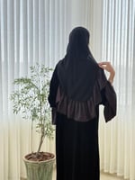 عباية مادلي بقماش مخمل كوري مزين بكسرات حرير بنفسج...