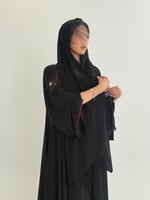 عباية سلطانه بقماش انترنت كويتي بتطريز ناعم عنابي