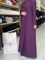 عباية خلود بليزر بقماش كريب الاناقة بنفسجي