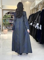 بليزر | عباية افال بقماش تفته ياباني برسم ورود كحل...