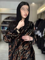 كولكشن العيد | عباية زينه بقماش شيفون مخمل بلمعه ا...