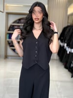 بليزر | عباية اسرار بقماش كريب باربي تركي اسود( طق...