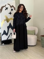 عباية رتيل بقماش كريب الفخامة مع جبير ملكي مخرم