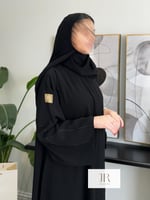 عباية لتين | بقماش انترنت كويتي تطريز اسود