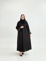 عباية نوار بقماش انترنت شك بالكم