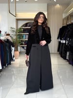 بليزر | عباية ملاذ بقماش مخمل كوري تدخيلات كريب اي...