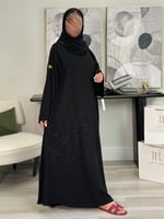 عباية كلتورا | كويتي بقماش انترنت اسود نقش 1