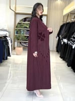 بليزر | عباية رايه بقماش جوخ مطرز عنابي