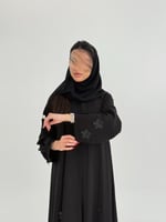 عباية اتيا بقماش انترنت مزين بورد وشك انيق