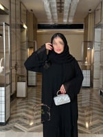 عباية شروق بقماش كريب رموش مزين بشك ناعم طبقتين