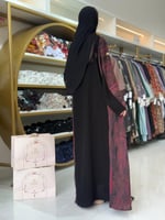 عباية لميس بقماش كريب الابداع تدخيلات شيفون بلمعه...