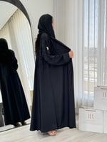 عباية مريم | بقماش بلاك بيري نص كلوش رمادي