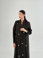 عباية سوار بليزر رسمي مزين بكسرات وشك بقماش كريب ر...