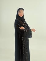 عباية الاميره بقماش مخمل ياباني بتخريم كمبيوتر ورو...