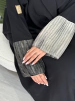 عباية زاد ا حرير مغسول كسرات لنن ترابي