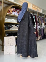 عباية نايه بقماش تنكل برنت دبل كلوش رمادي