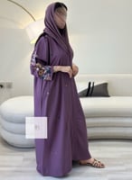 عباية كريب اوكراني صيفي - موف