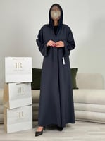 عباية رباب ا كلوش الاناقة شك ناعم - كحلي