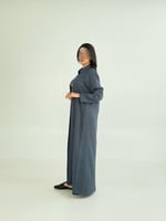 عباية ميرنا بقماش كريب مغربي كحلي 3