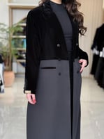 بليزر | عباية ملاذ بقماش مخمل كوري تدخيلات كريب اي...